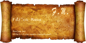 Föcs Masa névjegykártya